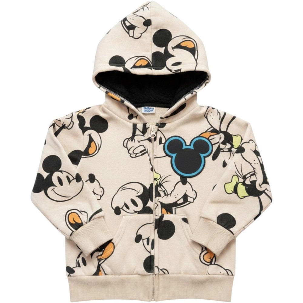 Disney Mickey Mouse "True Original" Sherpa Lined Full Zip Hoodie Size 4T